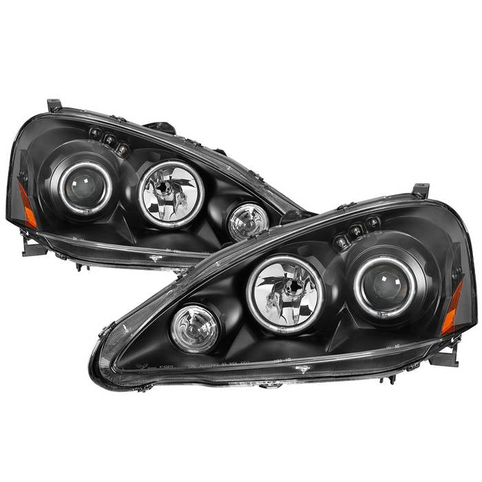 Xtune, Xtune Projector Headlights Acura RSX (05-06) [w/ CCFL Halo DRL] Black w/ Amber Turn Signal Lights