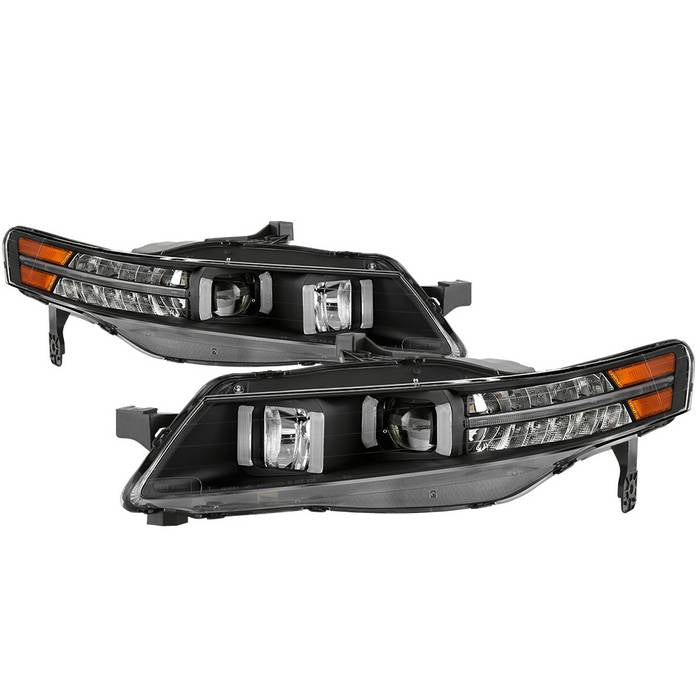 Xtune, Xtune Projector Headlights Acura TL (04-08) [Xenon HID Models Only w/ Light Tube DRL] Black or Chrome w/ Amber Turn Signal Lights