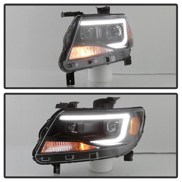 Xtune, Xtune Projector Headlights Chevy Colorado (15-17) [Light Bar DRL - Halogen Model] Black or Chrome w/ Amber Turn Signal