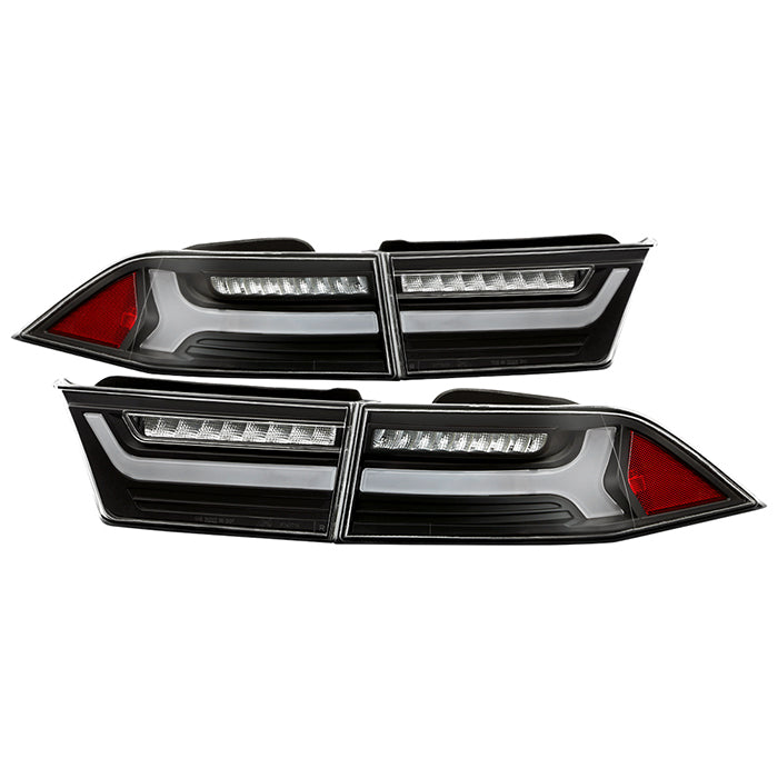 Xtune, Xtune Tail Lights Acura TSX (2006-2008) [w/ Light Bar LED] Red Clear or Black