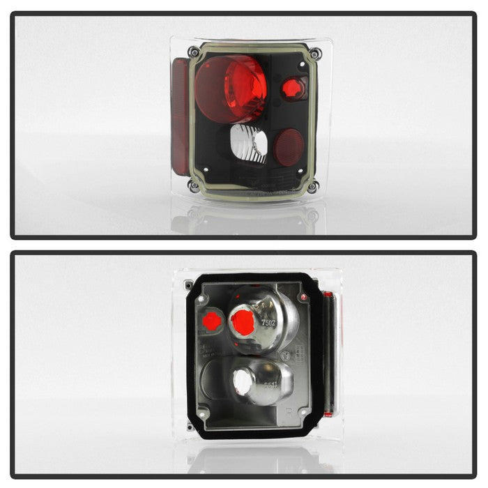 Xtune, Xtune Tail Lights Chevy Blazer (73-91) [Euro Style] Black / Clear Lens or Chrome /  Clear Lens