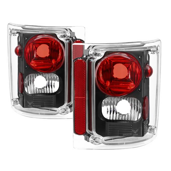 Xtune, Xtune Tail Lights Chevy Blazer (73-91) [Euro Style] Black / Clear Lens or Chrome /  Clear Lens