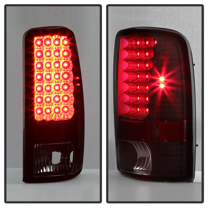 Xtune, Xtune Tail Lights Chevy Suburban (00-06) [Euro Style] Chrome Housing / Red Smoked Lens