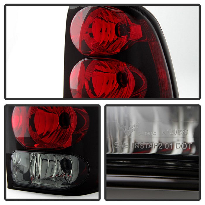 Xtune, Xtune Tail Lights Chevy Trailblazer (02-09) [OEM Style w/ Circuit Board Model] Red Clear or Red Smoked Lens