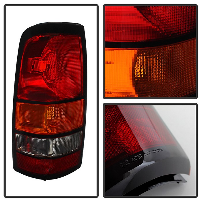 Xtune, Xtune Tail Lights GMC Sierra 1500/ 2500/ 3500 Fleetside (04-06) [OEM Style] Clear Red