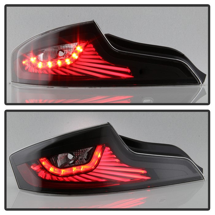 Xtune, Xtune Tail Lights Infiniti G35 Coupe (2003-2005) [LED Light Tube Style] Black or Black Smoked