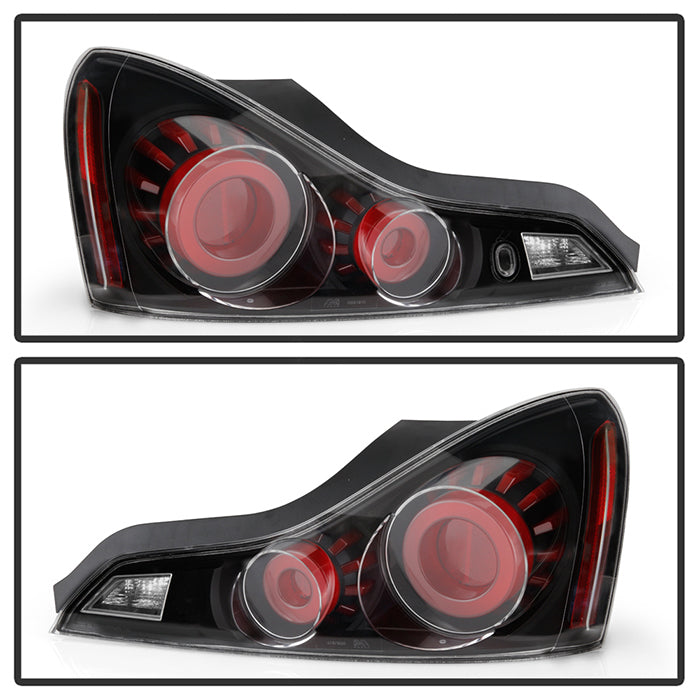 Xtune, Xtune Tail Lights Infiniti Q60 Coupe (14-15) [LED Light Tube Style Tail] Black or Black Smoked