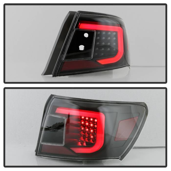 Xtune, Xtune Tail Lights Subaru WRX (08-14) [w/ Light Bar LED] Black or Red Clear