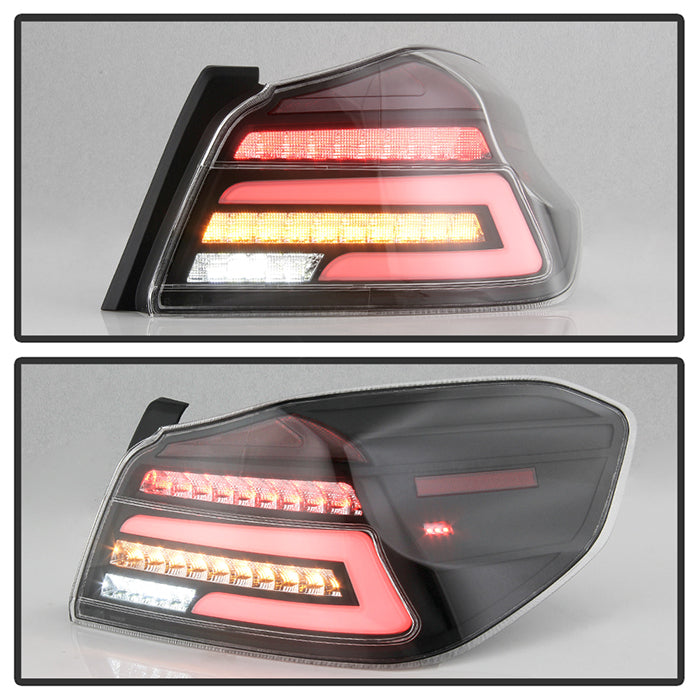 Xtune, Xtune Tail Lights Subaru WRX / WRX STi (15-19) [w/ Light Bar LED] Black or Red Clear