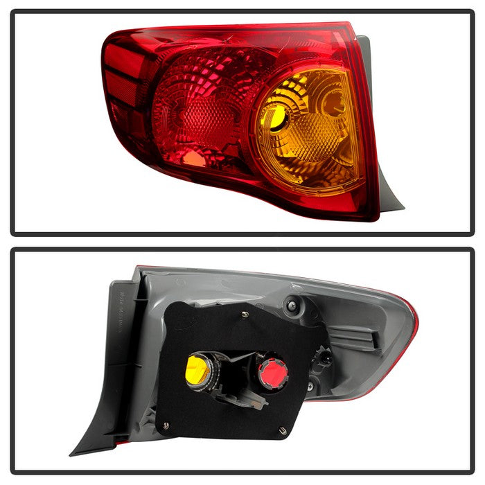 Xtune, Xtune Tail Lights Toyota Corolla (2009-2010) [OEM Style / Outer Side] Red Lens