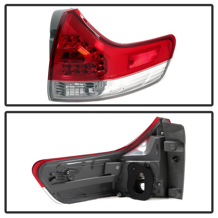 Xtune, Xtune Tail Lights Toyota Sienna (2011-2013) [OEM Style / Outer Side] Chrome Housing w/ Red Lens