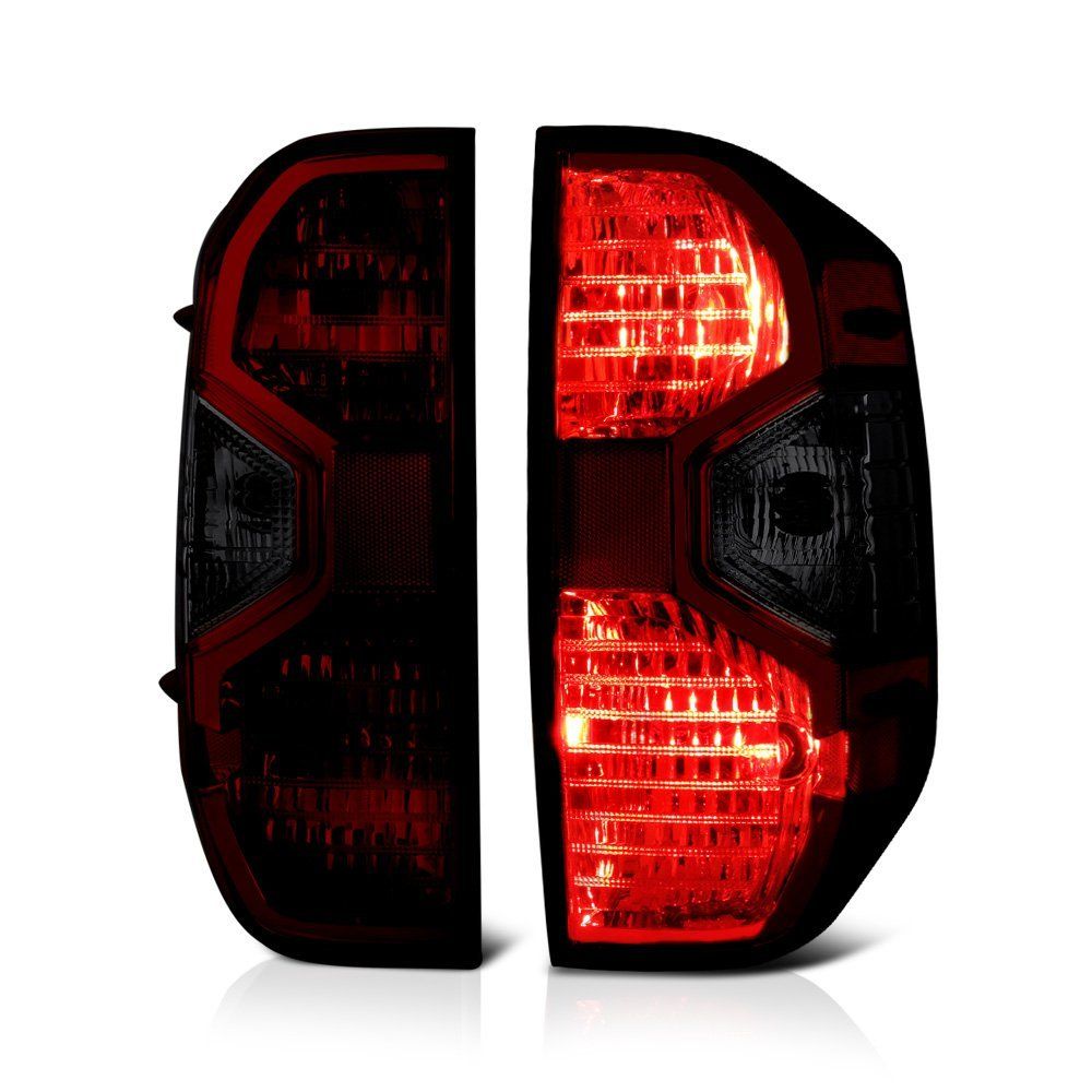 Xtune, Xtune Tail Lights Toyota Tundra (14-19) [OEM Style] Chrome Housing | Red Smoked Lens