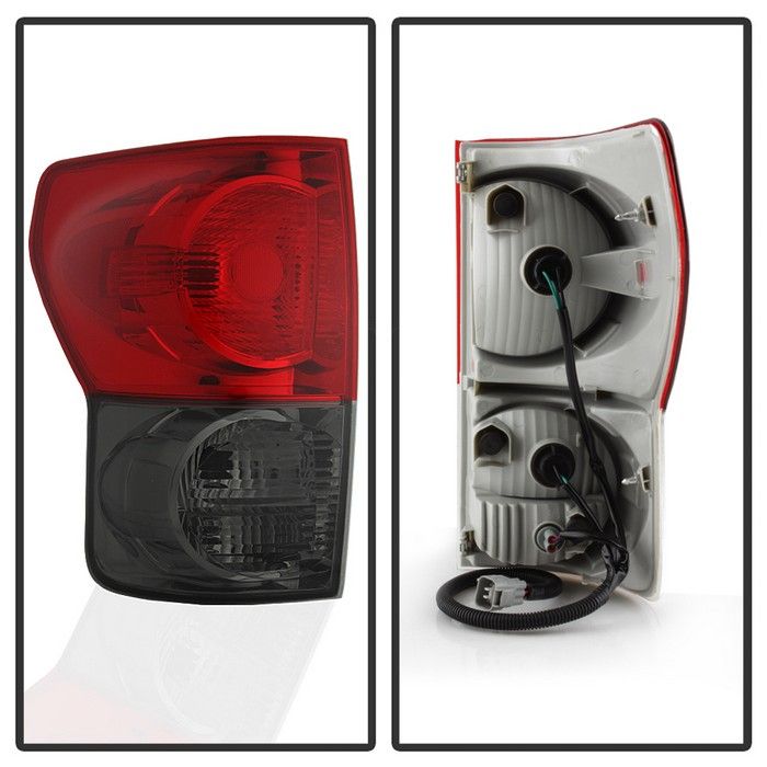 Xtune, Xtune Tail Lights Toyota Tundra (2007-2009) [OEM Style] Chrome Housing | Red Smoked Lens