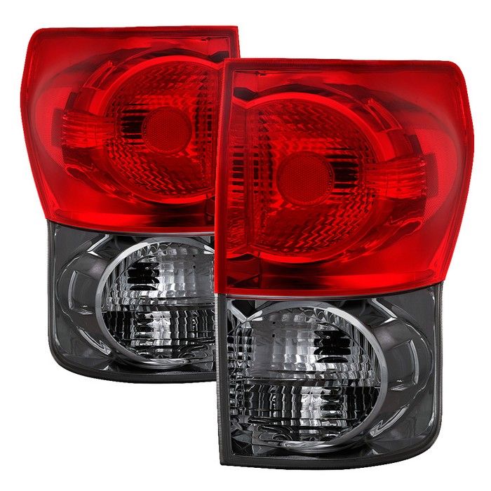 Xtune, Xtune Tail Lights Toyota Tundra (2007-2009) [OEM Style] Chrome Housing | Red Smoked Lens