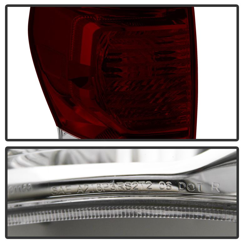 Xtune, Xtune Tail Lights Toyota Tundra (2007-2013) [OEM Style] Chrome Housing | Red Smoked Lens