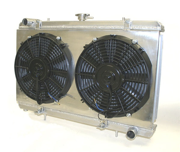 Yonaka Motorsports, Yonaka Radiator 240SX S13 SR20 (89-94) Dual Core Aluminum w/ Fan Shroud